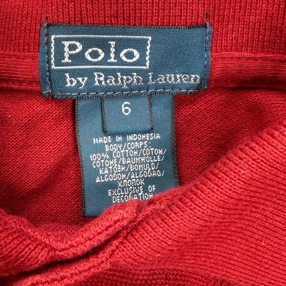 Polo by Ralph Lauren Boys Maroon/ Burgundy Pique Polo Shirt Size 6
